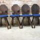 Lot of 6 vintage brutalist chairs from the 1970s.