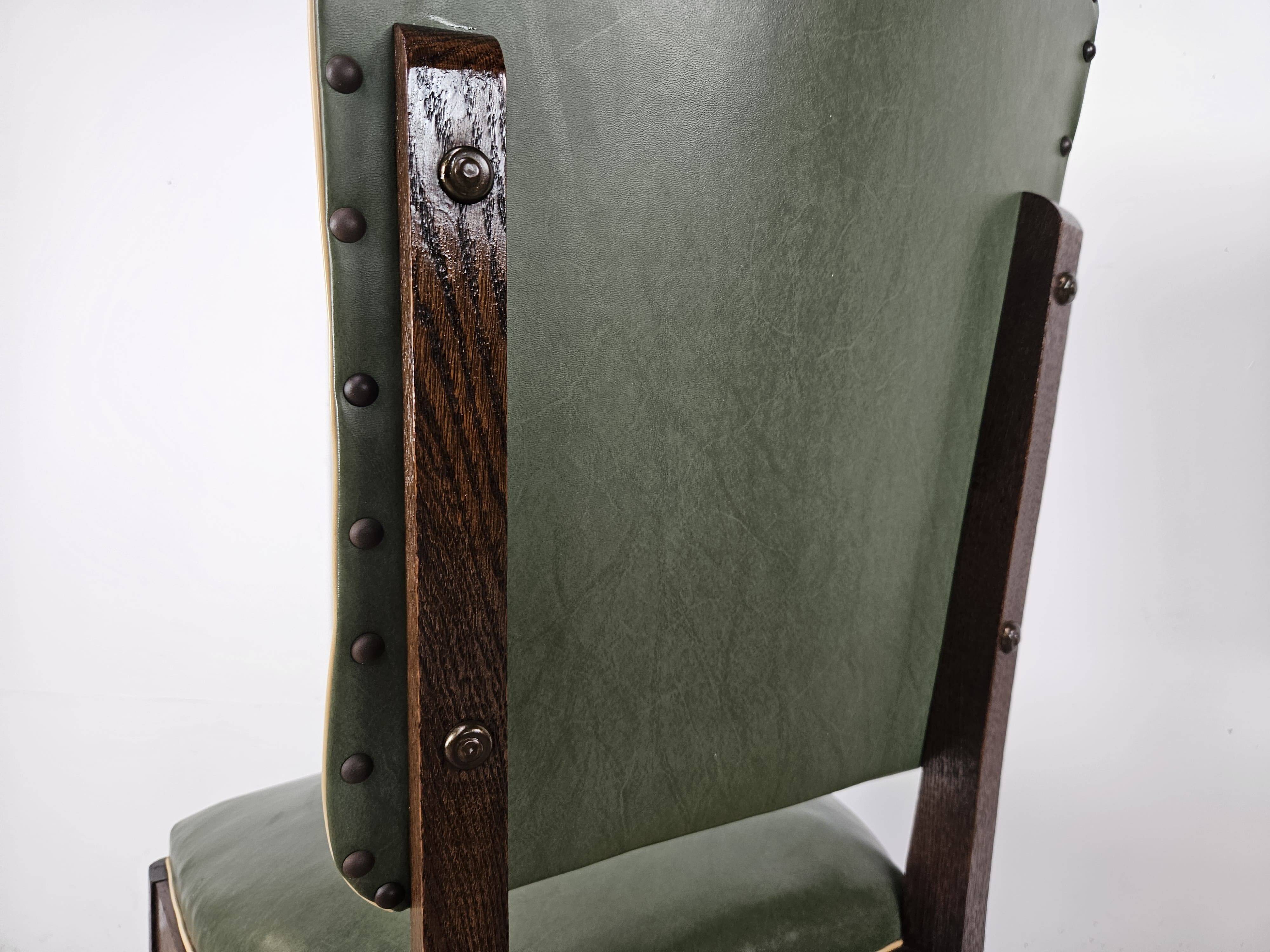 Set of 8 Art Decò oak dining chairs, 1950