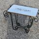 Coffee table end of sofa of the 50s mirror tray base wrought iron