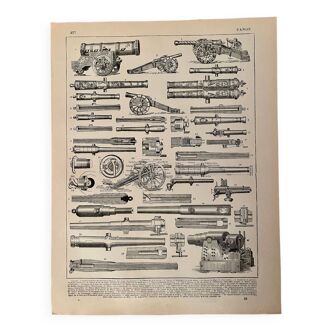 Lithographie sur les canons - 1900