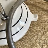 Antique cast iron and enamelled metal table, circa 1950