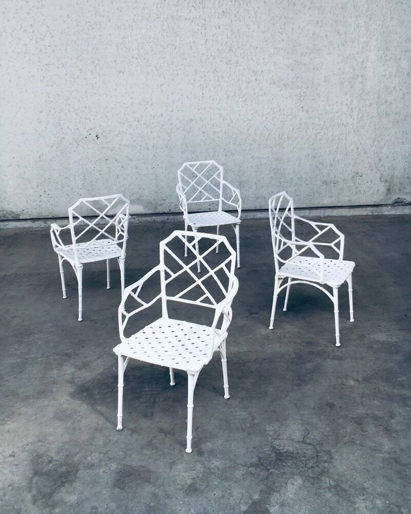 Calcutta Outdoor Armchair in Faux Bamboo by Hall Bradley for Brown Jordan, 1960s, Set of 4