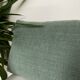 Linen cushion plain cotton green sage