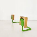 Set of towel hook and shelf in pine 1970