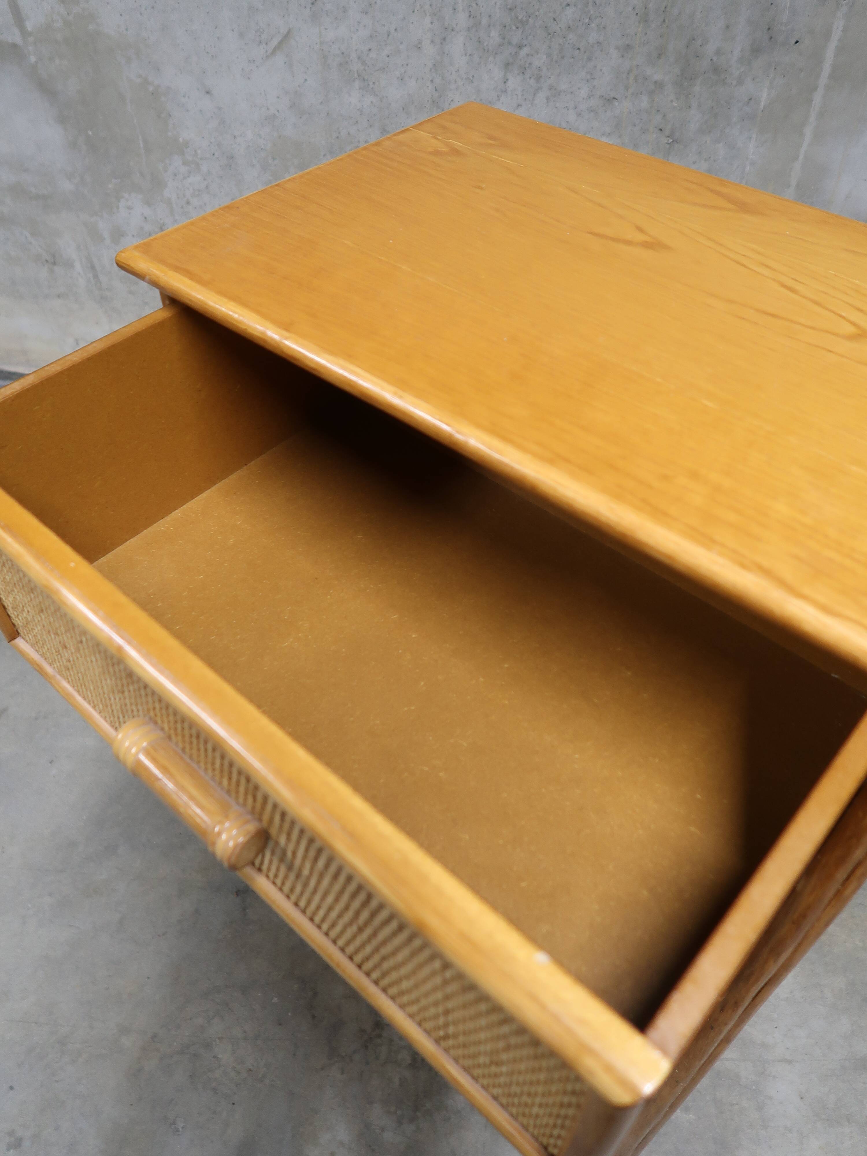 Vintage rattan chest of drawers