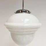 Opal glass ceiling lamp with cable from the 1960s