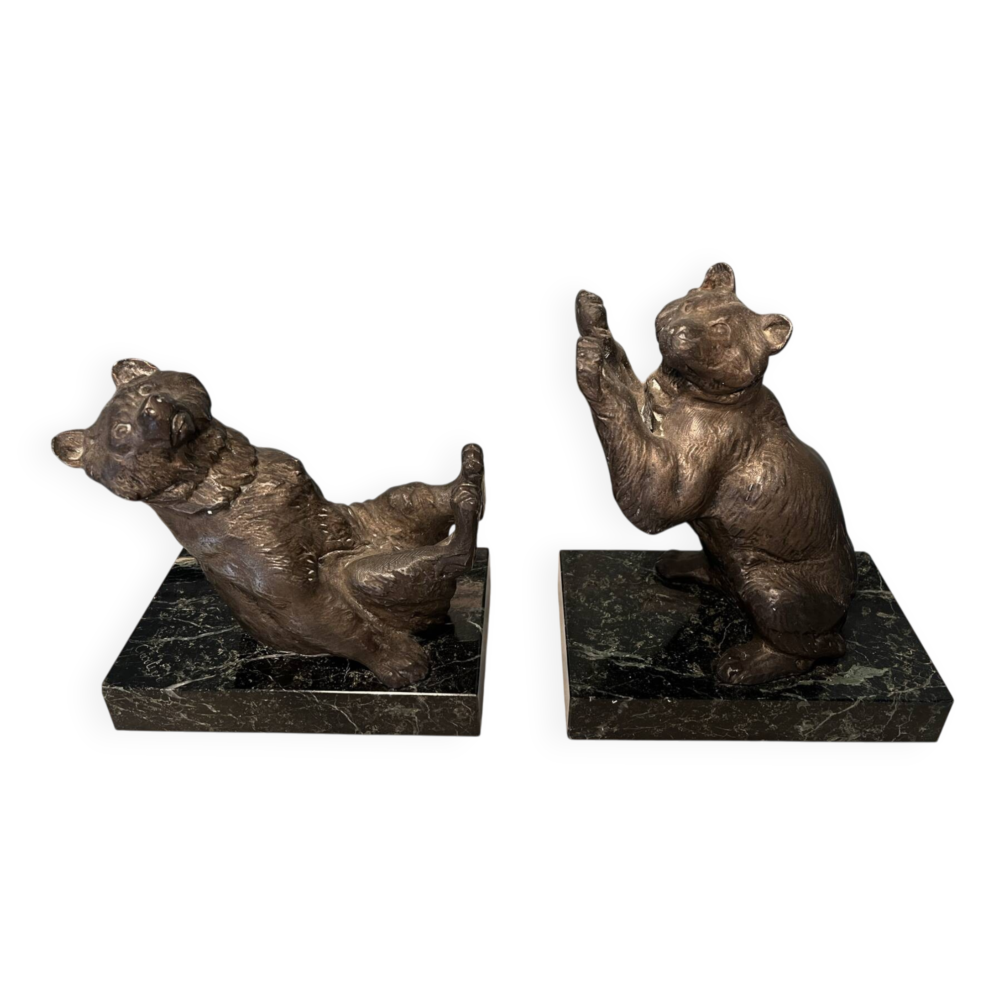 Pair of bear bookends by Thomas Cartier
