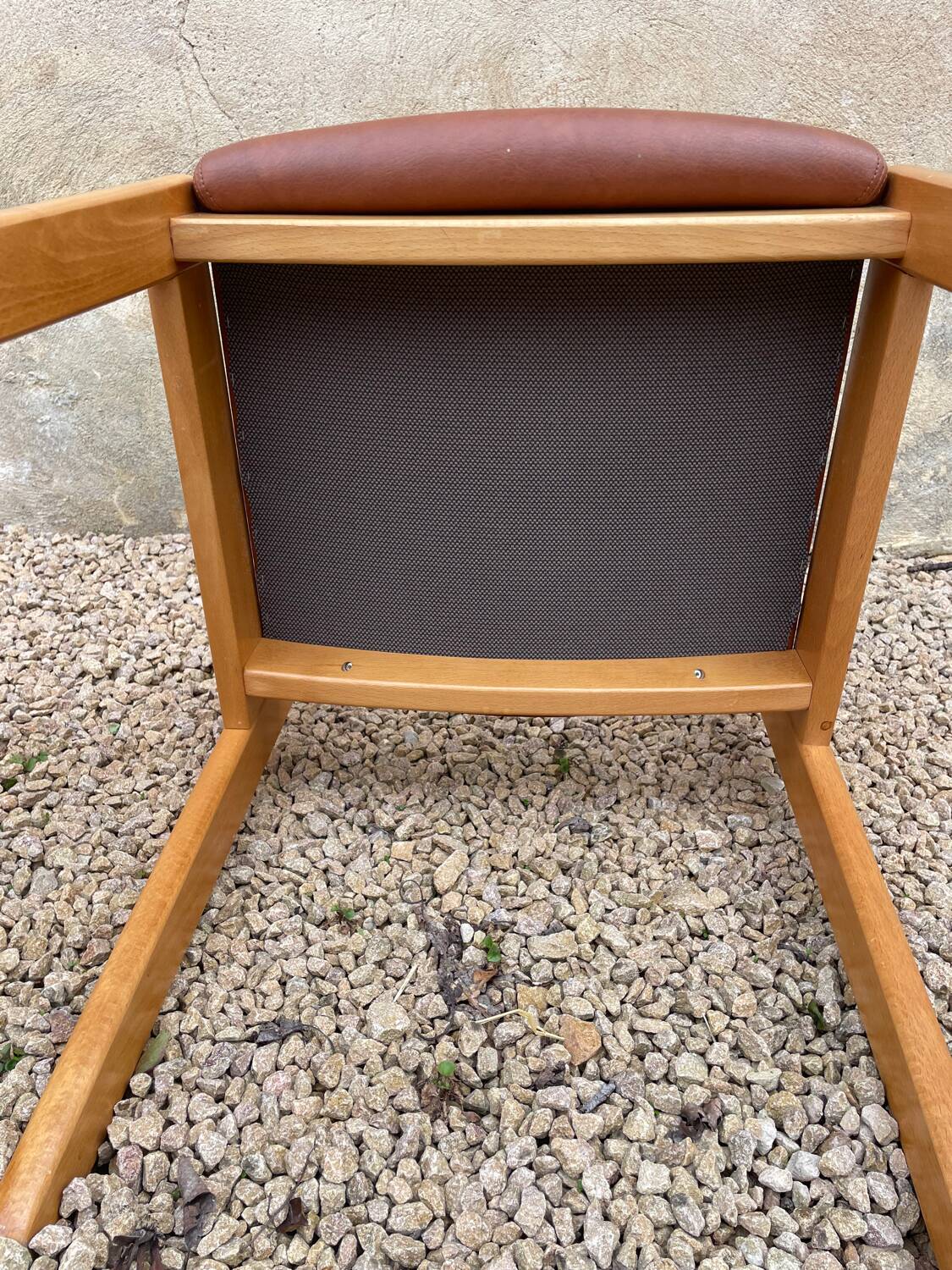 Paire de chaises vintage bois et Skaï