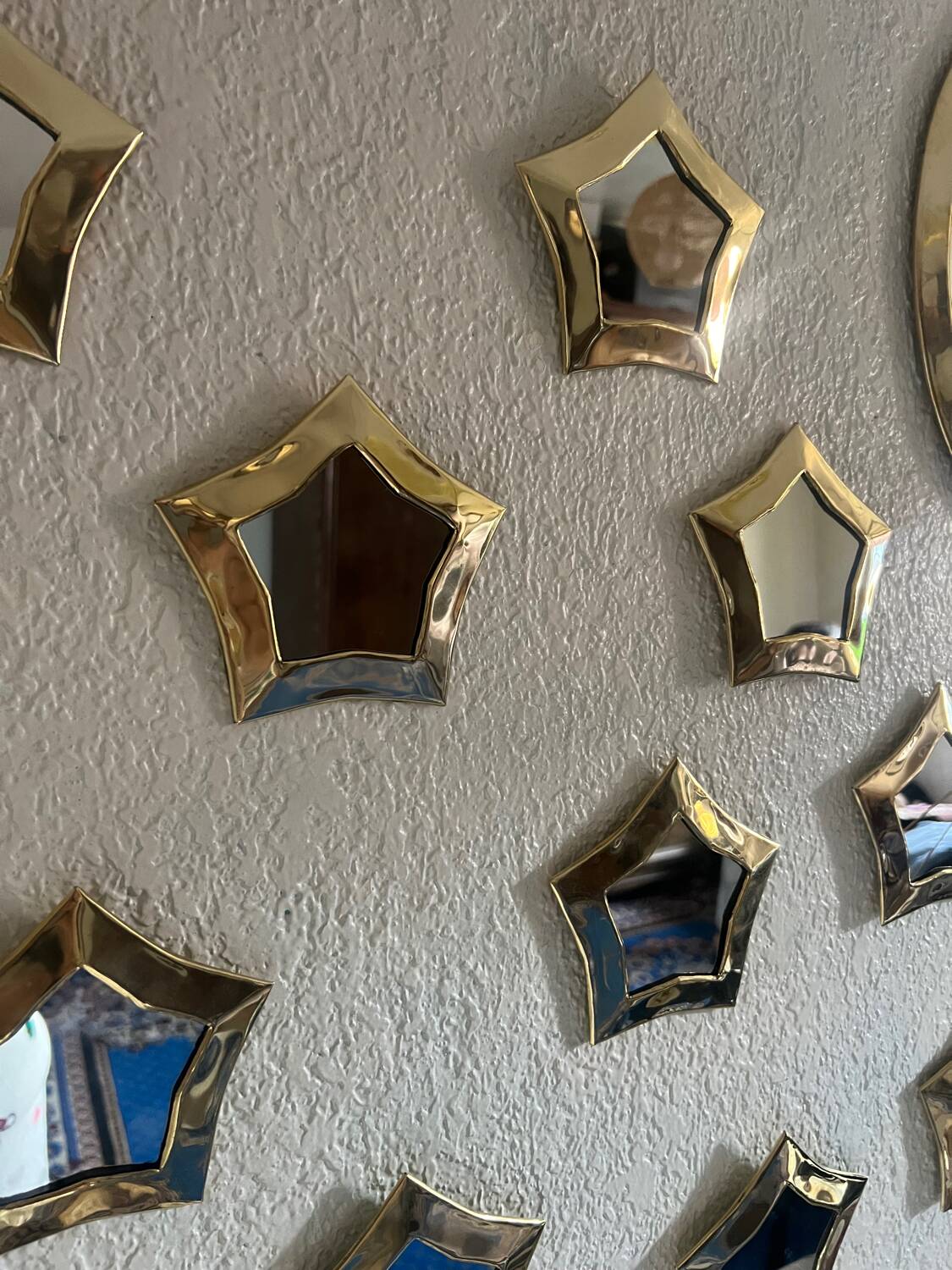 Ensemble de miroirs en laiton – décoration murale artisanale