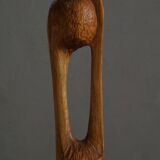 Wood sculpture "The Thoughtful One" by Ole Wettergren, Denmark, 1980s