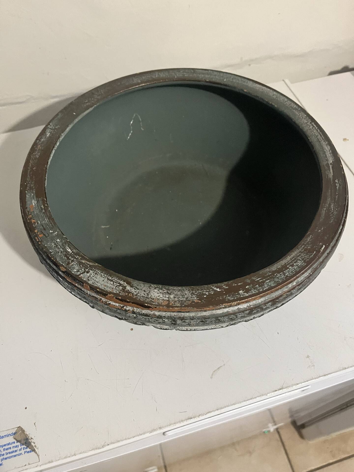 Large ceramic bowl for holding items in the Fat Lava style.