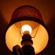 Vintage turned wooden candle holder lamp