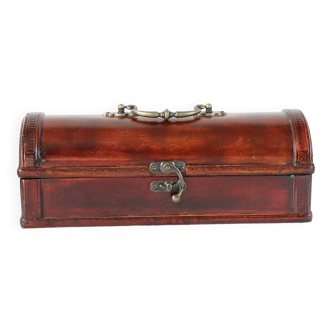 small wooden and brass trunk