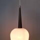 Suspension Louis Kalff  teck et opaline blanche 1950/1960.