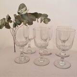 Set de 6 verres à pied verre taillé