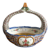 Fruit bowl, bird head handle HB Quimper Breton earthenware