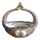 Fruit bowl, bird head handle HB Quimper Breton earthenware