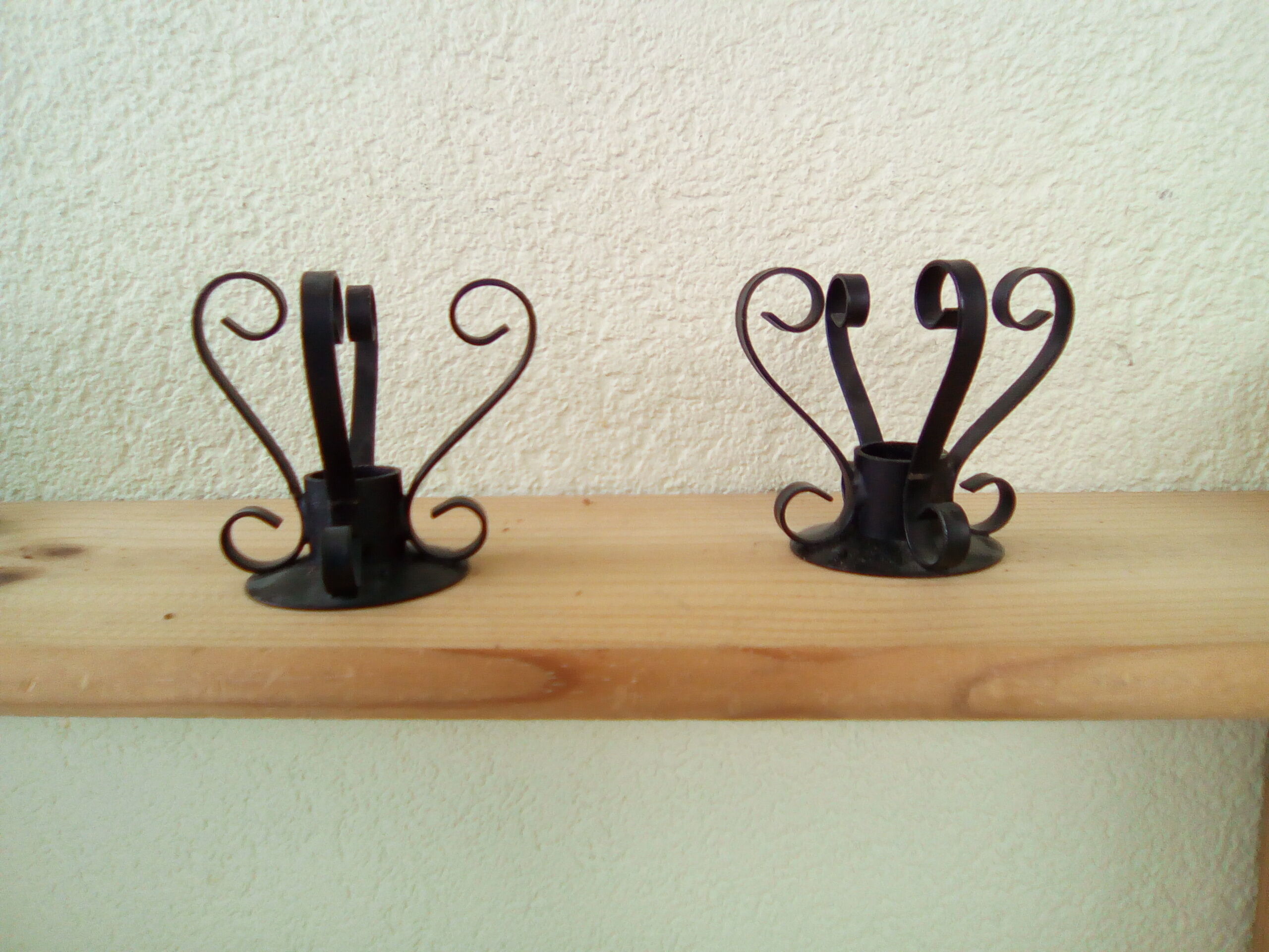 Wrought iron candlesticks year 60 vintage.