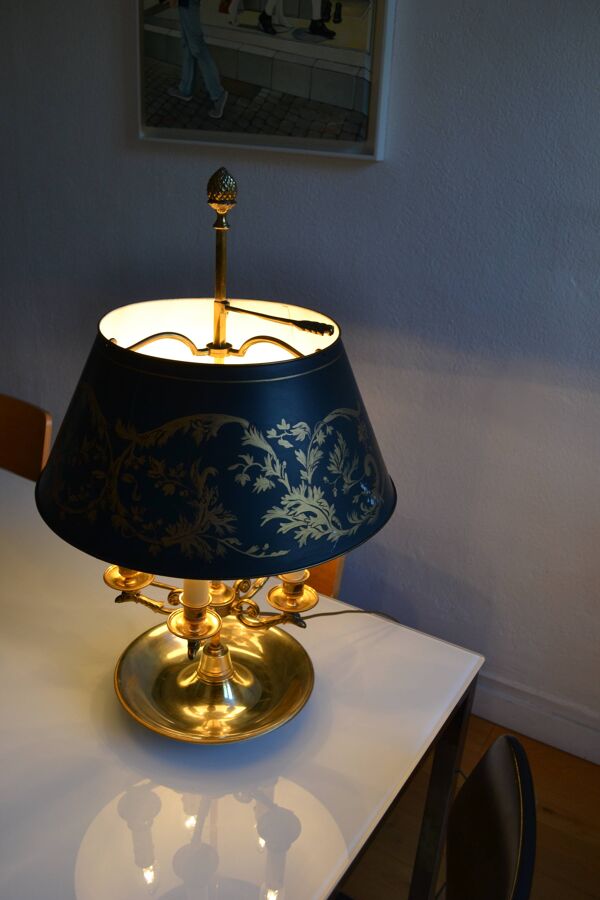 Grande lampe bouillotte 5 feux bronze style empire