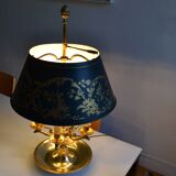 Large hot water bottle lamp with 5 bronze lights, empire style