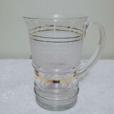 Pitcher in frosted glass and gilding 1 liter