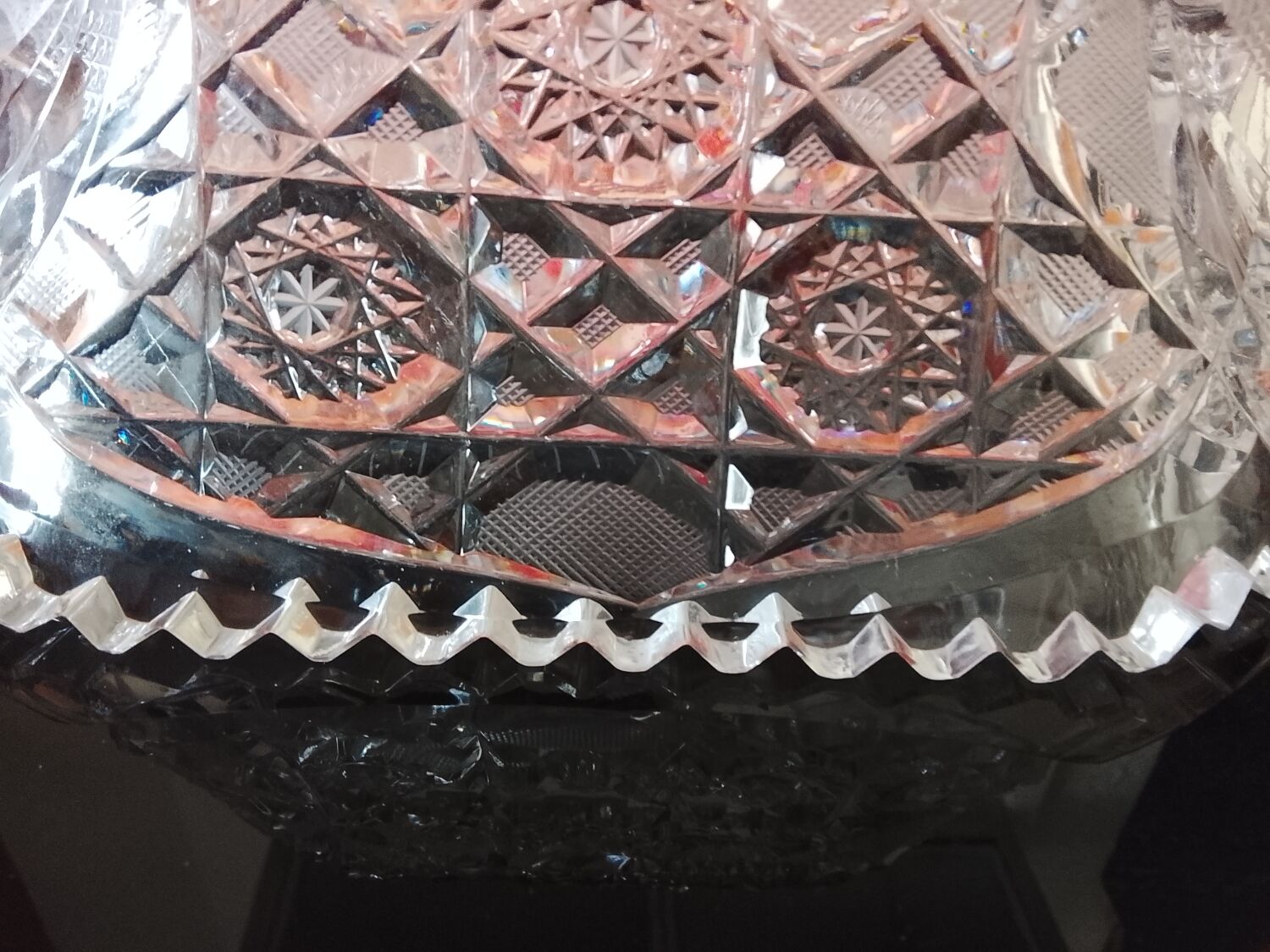 Cut glass fruit bowl