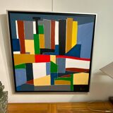 Tableau abstrait signe G.Forni