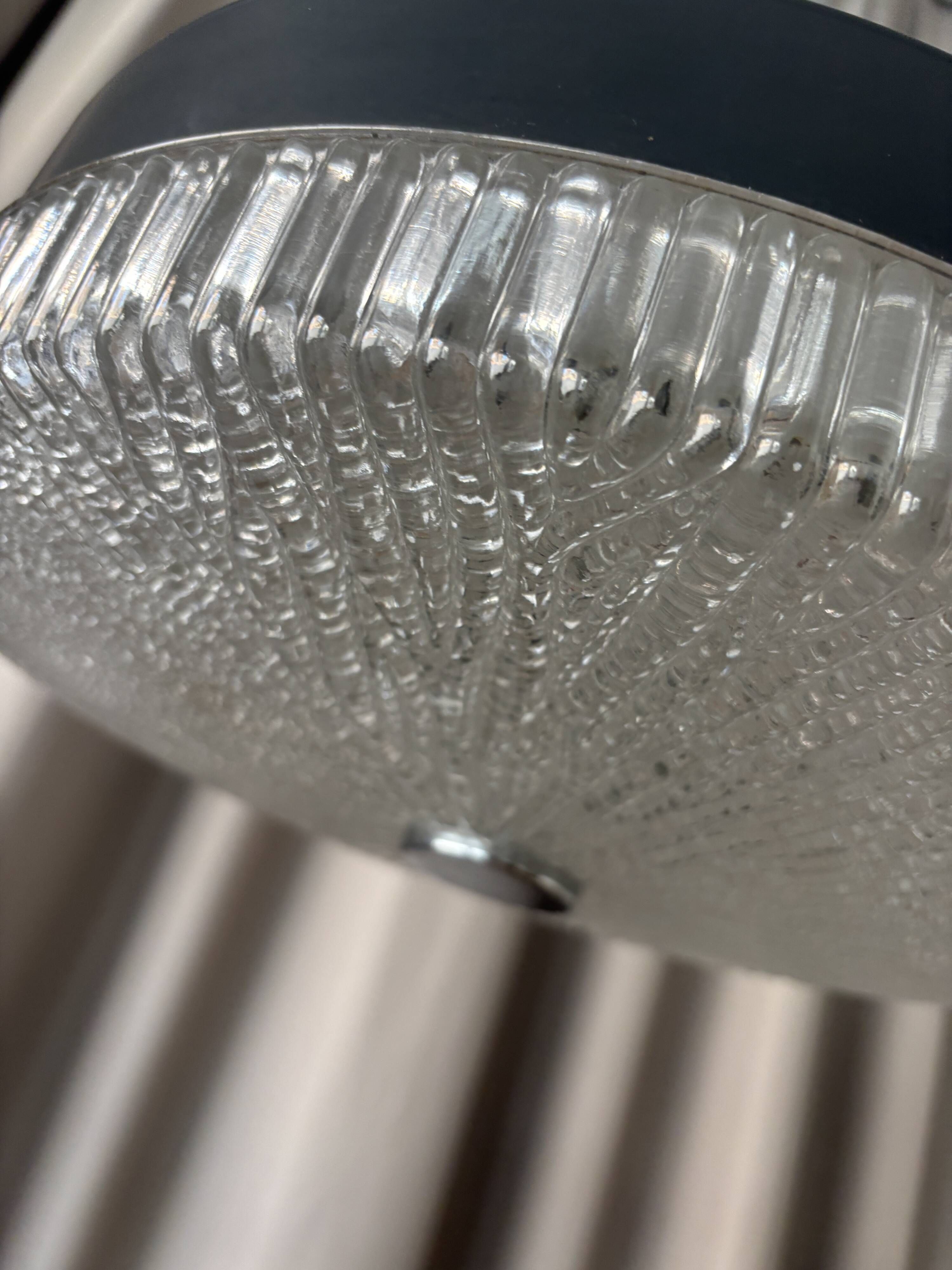 Kaiser Leuchten Mid-Century Pressed Glass Pendant Lamp, Germany, 1960s