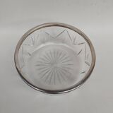 Crystal salad bowl with solid silver rim, first part of the 20th century.