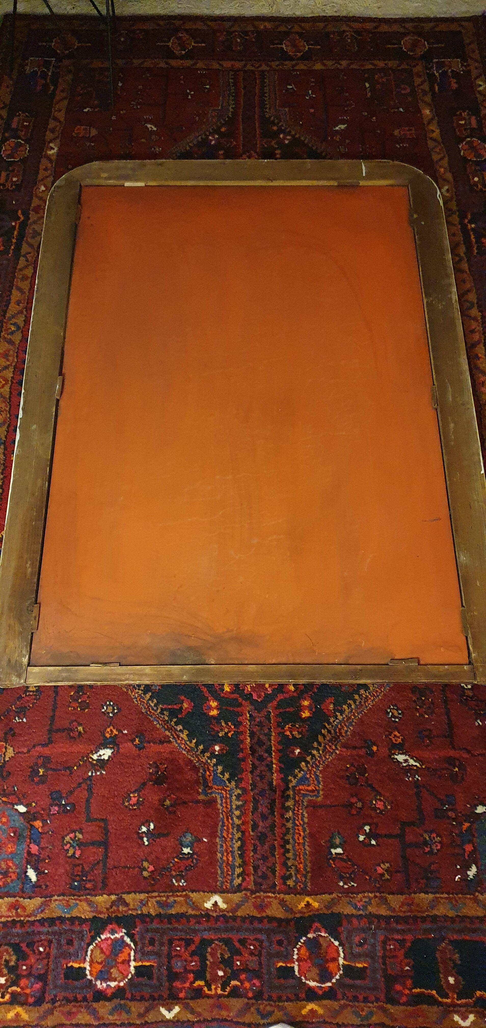 Large Louis Philippe mirror gilded with leaf. 137 x 99 cm.