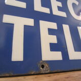 Plaque émaillée suédoise téléphone et télégraphe