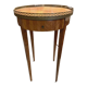 Louis XVI style pedestal table in pink wood marquetry XX century