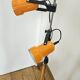 Lampadaire 2 spots en chrome, orange et noir, 1970