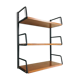 Wall shelf, steel and teak