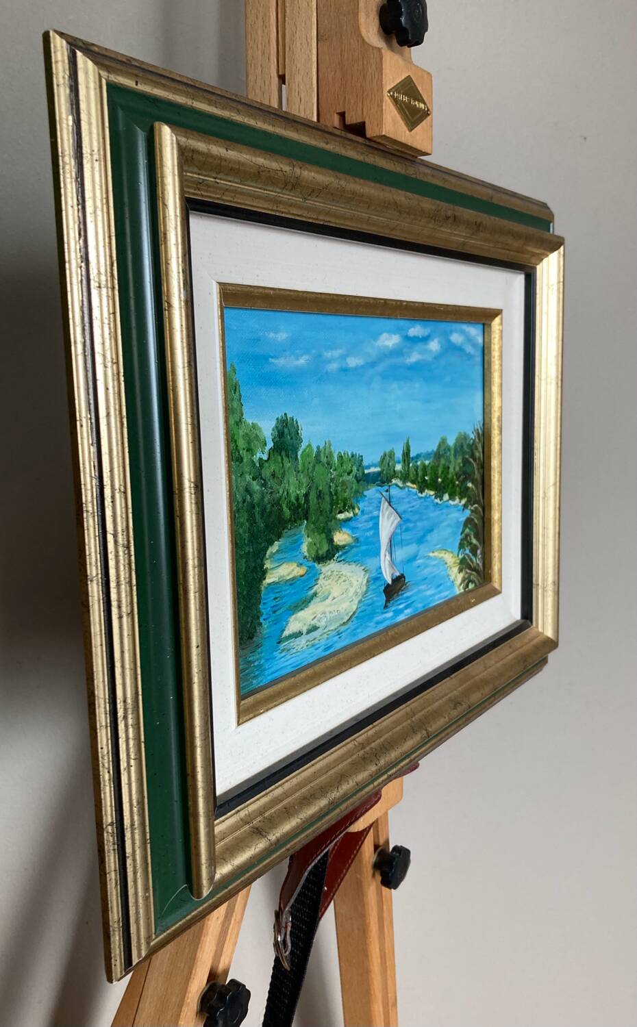 Oil painting on canvas 20th century seascape signed MLR Marie Louise REFALO