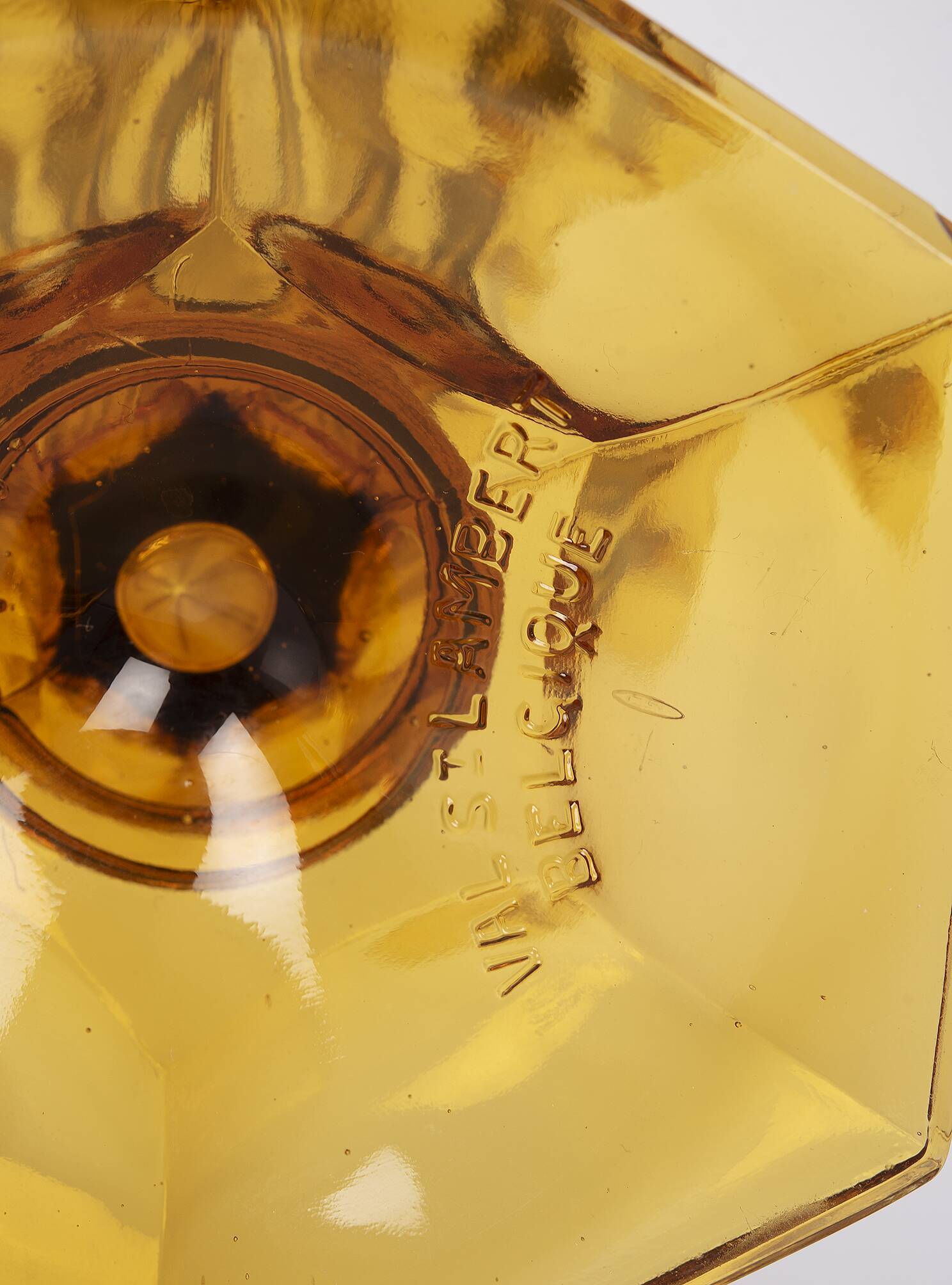 Art Deco Val Saint Lambert Belgian amber glass tulip vases, set of 2.