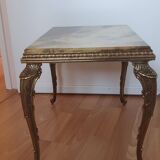 Marble and brass side table