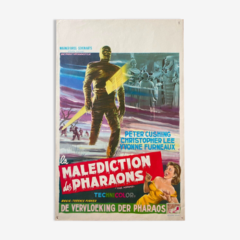 Affiche cinéma originale "La Malédiction des Pharaons" Peter Cushing 35x54cm 1959