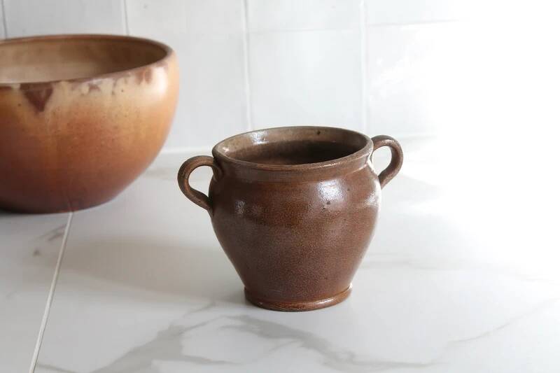 Glazed stoneware jar, antique ceramic