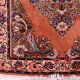 Vintage Sarouk wool rug, rose field & diamond medallion, c. 1950s