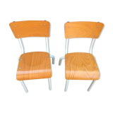 Duo of child school boy chairs