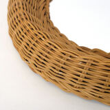 Mirror with thick wicker frame, 54x38 cm.