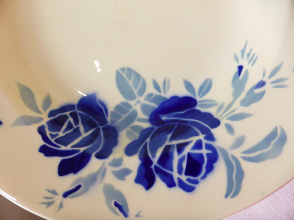 Set of 5 vintage flat plates from Grimaud Strasbourg, Poitiers model, porcelain