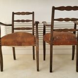 Pair of vintage leather armchairs