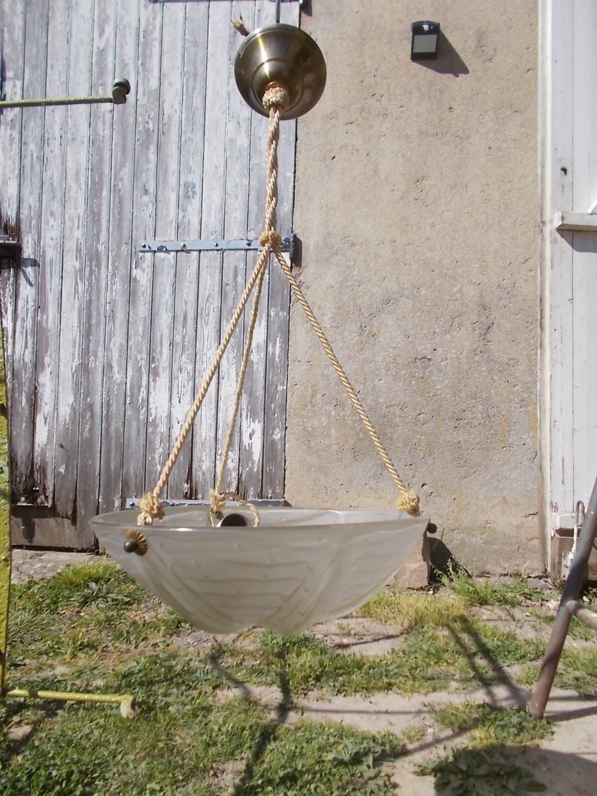 Art deco ceiling light in moulded glass