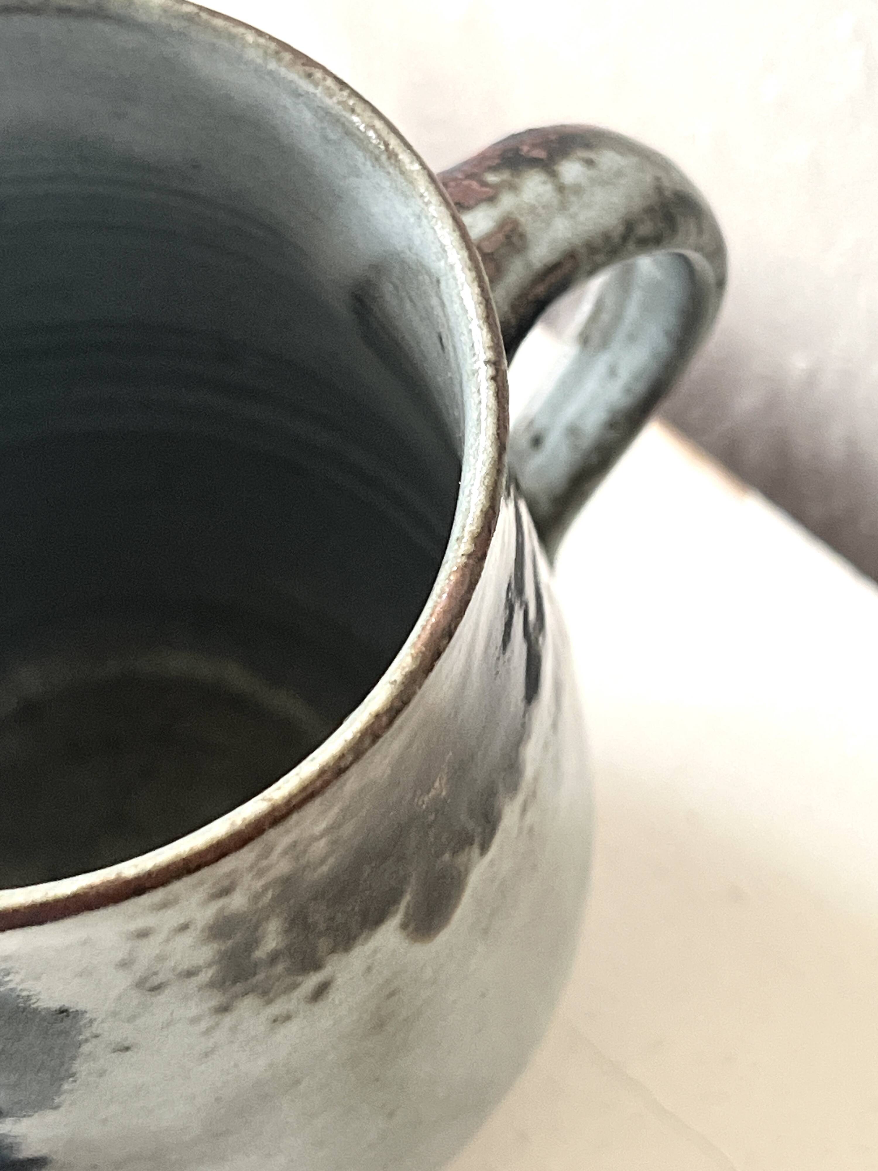 Ceramic vase from Grés du Loir, glazed and signed, Chantal & Thierry Robert 1970.