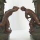 Pair of fisherman lamps art deco 1940 1940 vintage in metal & marble 30s 4