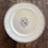 Round iron earth dish monogram “N” KG Lunéville