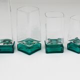 Set of 24 Luigi Bormioli Postmodern Light & Music Monet glasses, Italy, 1980s.