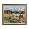 Mid 20th Century "Autumn View" Swedish Expressionist Landscape Oil Painting, Framed